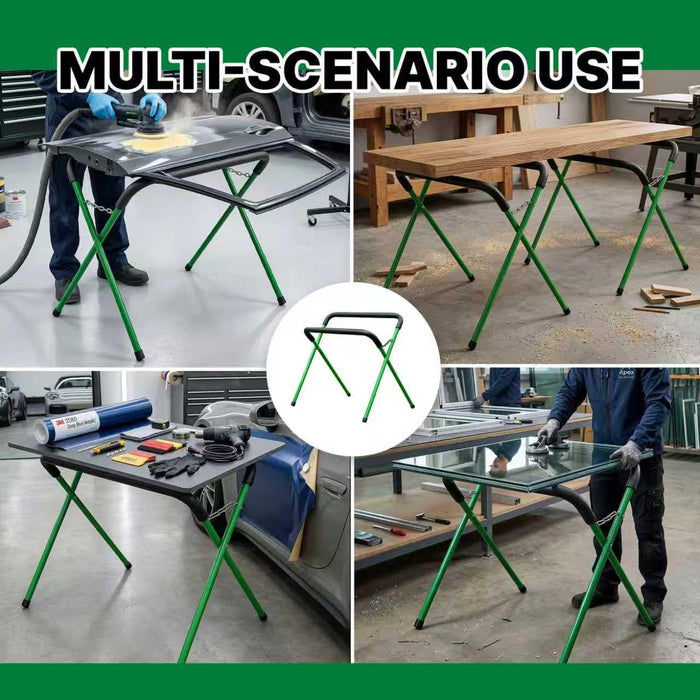 LAUCO Portable Workbench Folding Stand, 500 Pound Capacity Foldable Portable Work Stand , Heavy-Duty Bumper Stand for Garage and Shop (1 Green) 64690