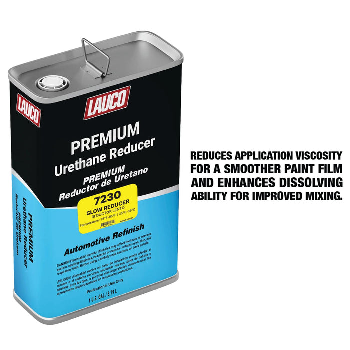 Slow Urethane Grade Reducer (7230), 1 Gallon, 75°F - 95°F﻿﻿ ﻿- For Automotive Paint and Industrial Paint Use - High Performance Automotive Grade