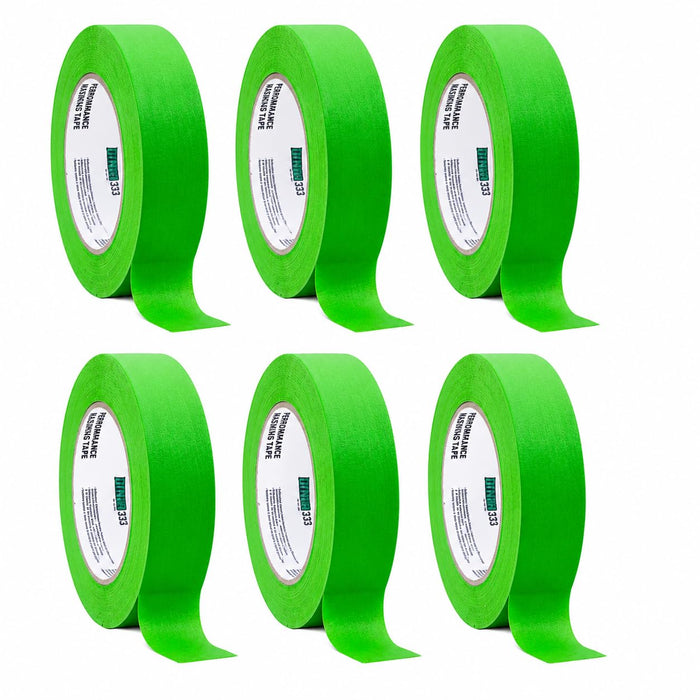 DINOGREN Masking Green Tape 3/4 Inch x 60 Yards, 6 Rolls, Green High Performance Painters Tape, Heat and Water Resistant Tape for Car Painting, Auto Body and Spray Booth Use, 7765