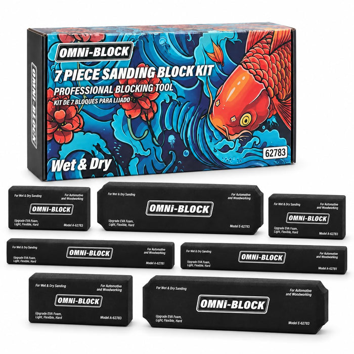 Sanding Block Kit in Multiple Shapes, Wet and Dry, 7 Piece