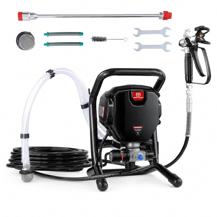 OMNI TOOLS Airless Paint Sprayer, 750W Electric Paint Sprayer, 3000 PSI High Pressure, 1.2 LPM Flow Rate, 23.6 ft Hose, 517 Reversible Spray Tip for Interior & Exterior Painting