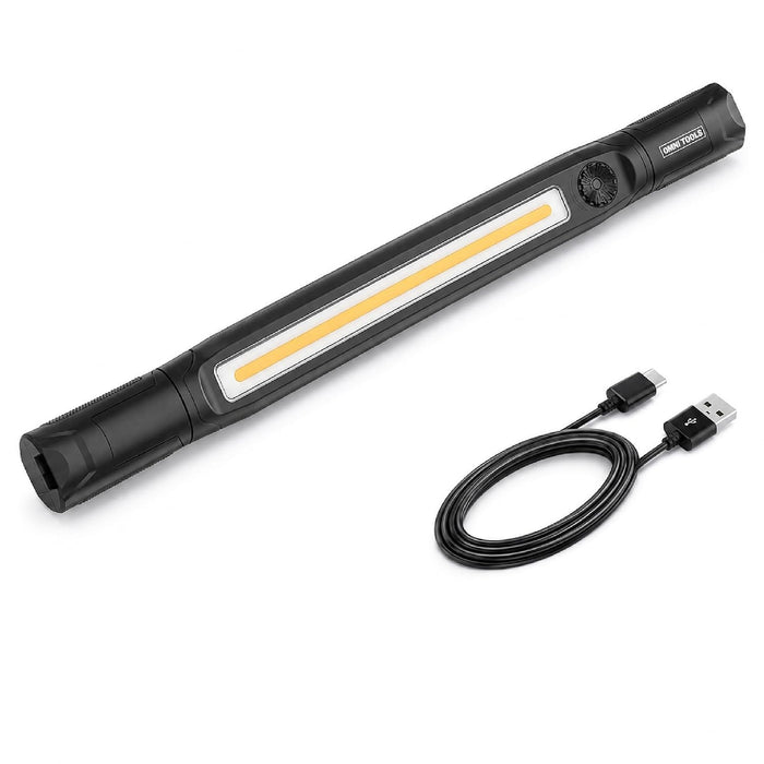 Omni Tools 1200+ Lumen Rechargeable Underhood Work Light Magnetic Mount, Adjustable Brightness, 360° Rotating Hooks, USB-C Charging Ideal for Mechanics, Garage, and Emergency Use 33118