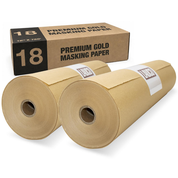 LAUCO Masking Paper Automotive Painters Multi-Purpose 18” x 9000” (750') - Cover Automotive Surface, Packing, Moving, Gift Wrapping, Postal, Shipping, Parcel, Wall Art, Bulletin Boards (2 Rolls)