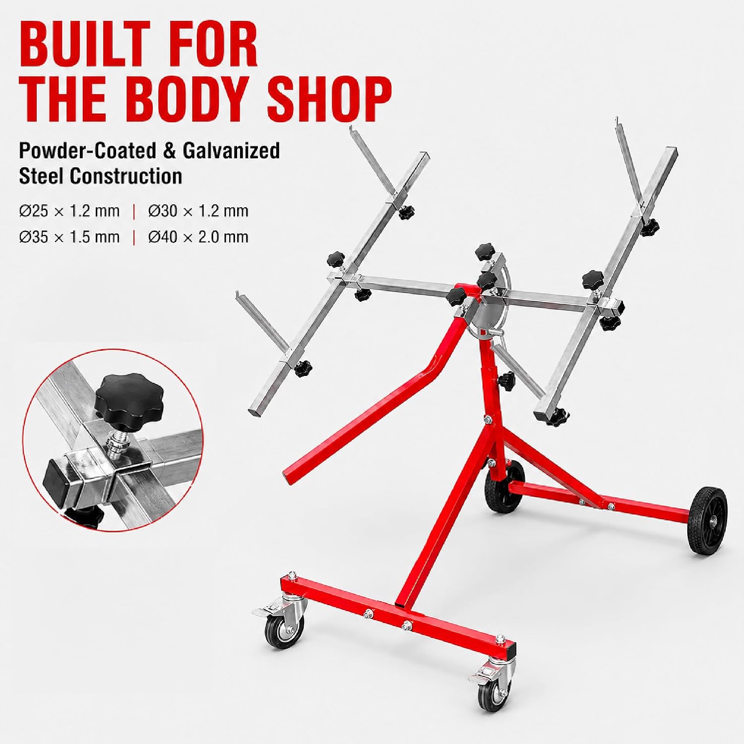 LAUCO Multifunction Paint Stand, Automotive Paint Stand, Body Panel Stand, Door Stands for Painting, Paint Stands Auto Body, Auto Body Repair Tools Adjustable Paint Stand (180° Rotating)- 19531
