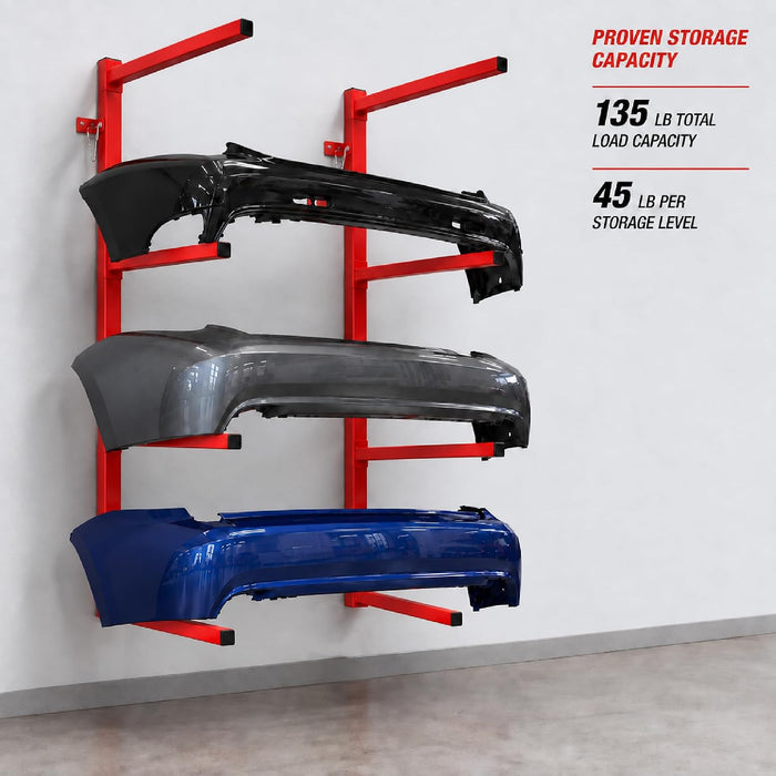 LAUCO Wall Mounting Bumper Stand - Auto Bumper Storage Rack - Efficient Storage Solution for the Body Shop, Bumper Rack, Body Shop Parts Rack- 4572