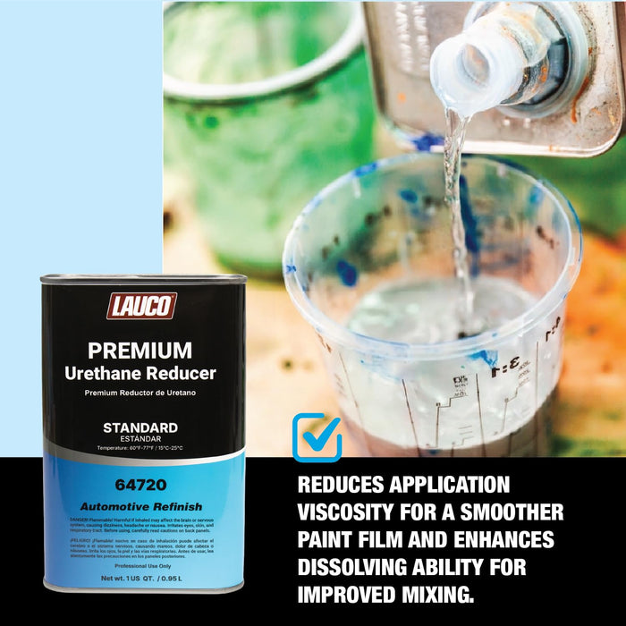 1 Quart, Standard Urethane Grade Reducer, > 95°F - For Automotive Paint and Industrial Paint Use, High Performance Automotive Grade﻿ 64720