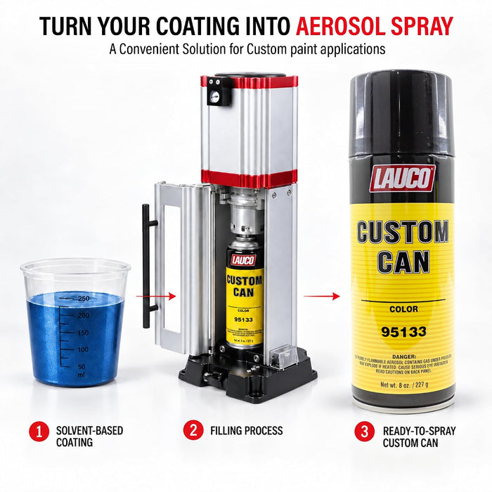 LAUCO Pre-Charged Custom Fill Aerosol – 8 oz (Single Can) – Universal Solvent Blend for Refillable Spray Applications 95133