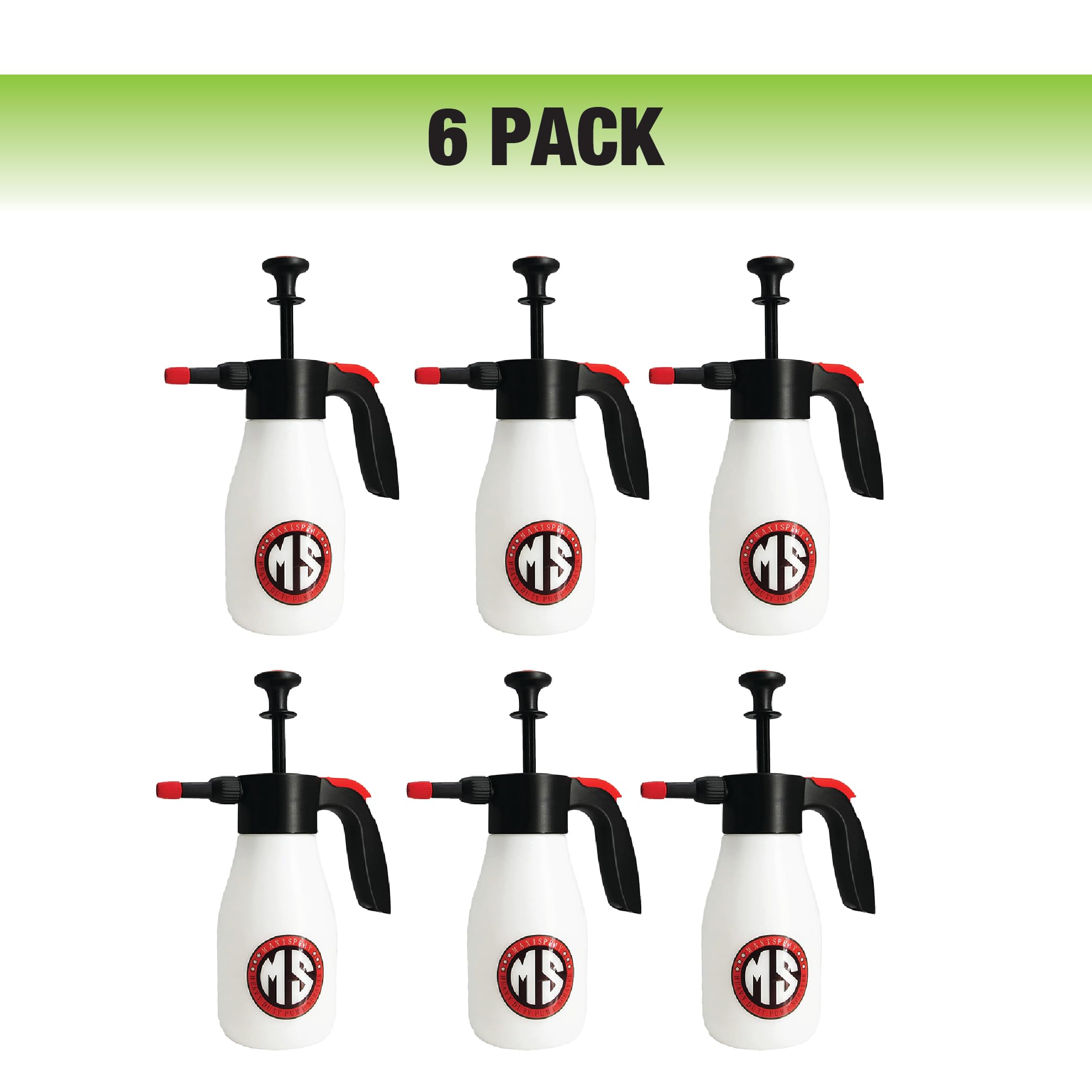 Maxi-Spray Pressure Sprayer Pump Bottle Perfect for Gardening, Fertilizing, Cleaning & General Use Spraying & Car Detailing 1L (6 Pack) 39115