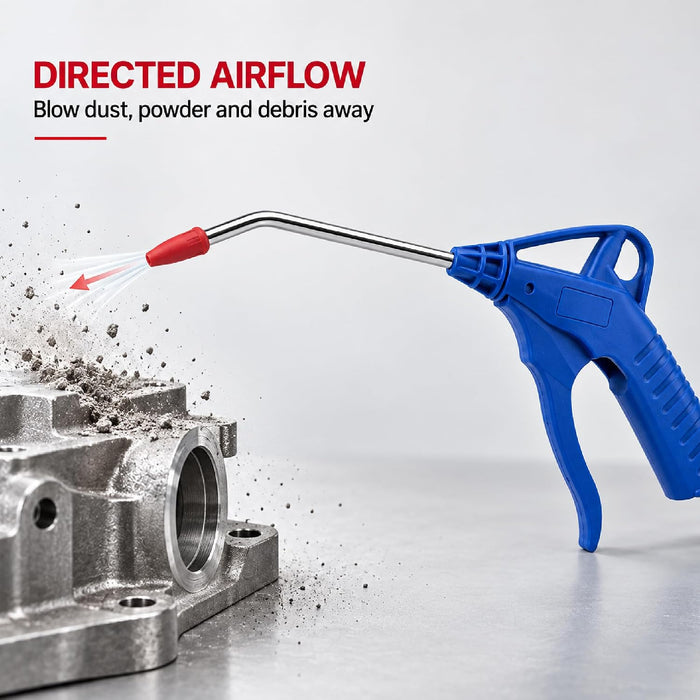 Air Blow Gun with Fixed Nozzle, Air Compressor with Angled Bent Nozzle Accessories Dust Removal Cleaning Tool (200mm) 57021