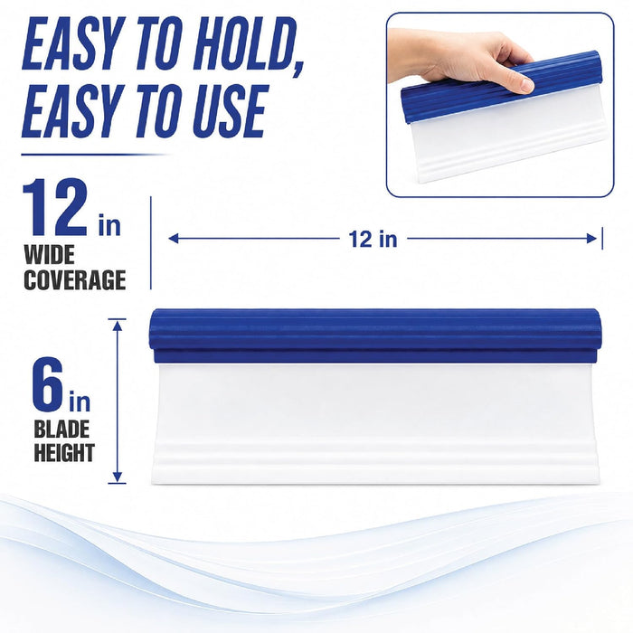 Professional Automotive Wiper Blade Squeegee, 12 inch 3-Layer Silicone Water Blade, Super Flexible T-Bar Squeegee Wiper, Car Handheld Quick Drying Squeegee for Glass or Home Windows