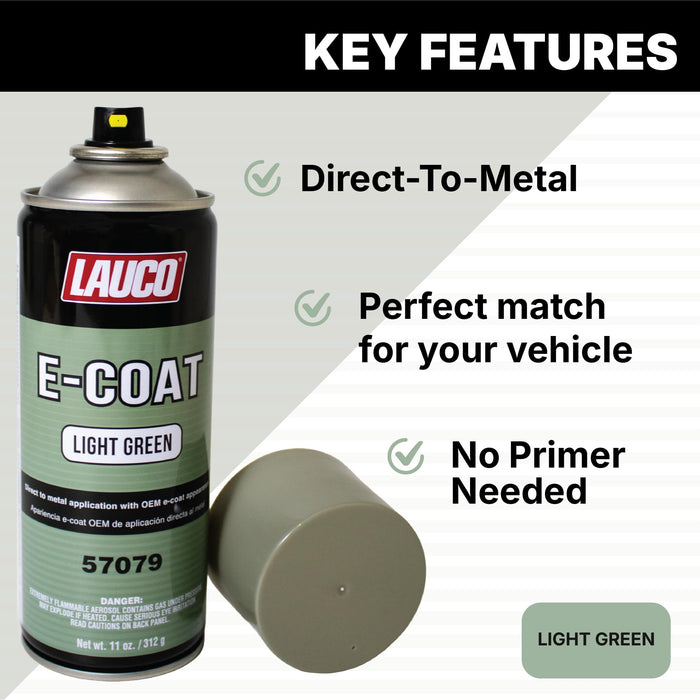 LAUCO E-Coat Light Green 11 Oz Aerosol Spray Can with Aerosol Spray Gun - Pack of 6 57079