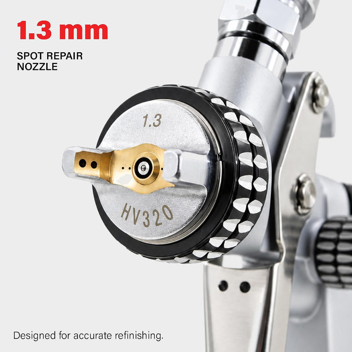 LAUCO KOTA HVLP Spray Gun Nozzle, Compact Aluminum Paint Sprayer (1.3 mm) 60819