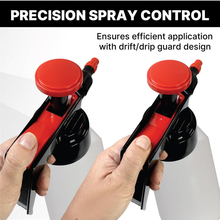 KOTA 1L Adjustable Hand Pump Pressure Sprayer, Heavy-Duty Multipurpose Bottle for Automotive Solvents, Surface Prep & Car Detailing, Chemical-Resistant PE Construction, Adjustable Spray (5Pack)