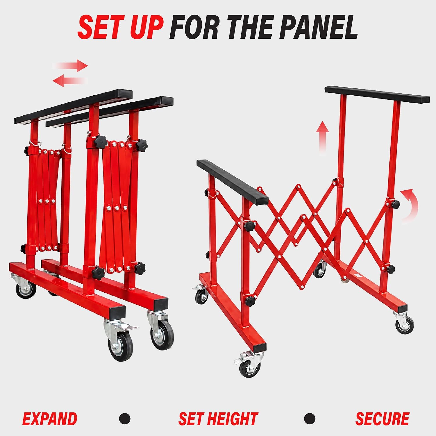 LAUCO Mobile Telescopic Universal Paint Stand - Adjustable Body Extending Mechanical Panel Stand, Automotive Extending Panel Stand, Automotive Body Paint Stand [26497]