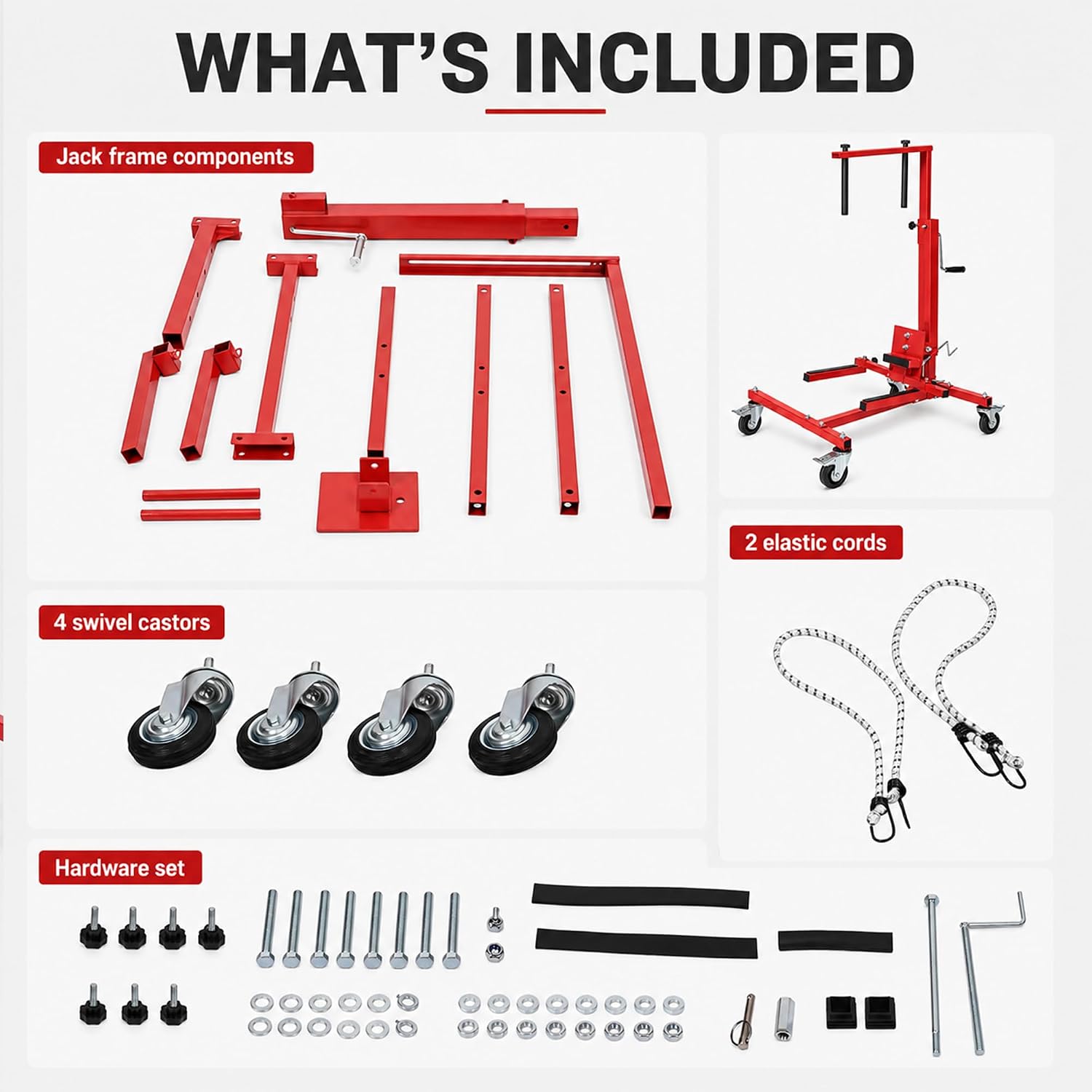 LAUCO Car Door Installer and Remover Jack Lift Hoist, Auto Body Door Jack, Car Door Installer Jack, Floor Jack, Trolley Service Lift Floor Jack with 4 Steel Swivel Castors Hoist [7756]