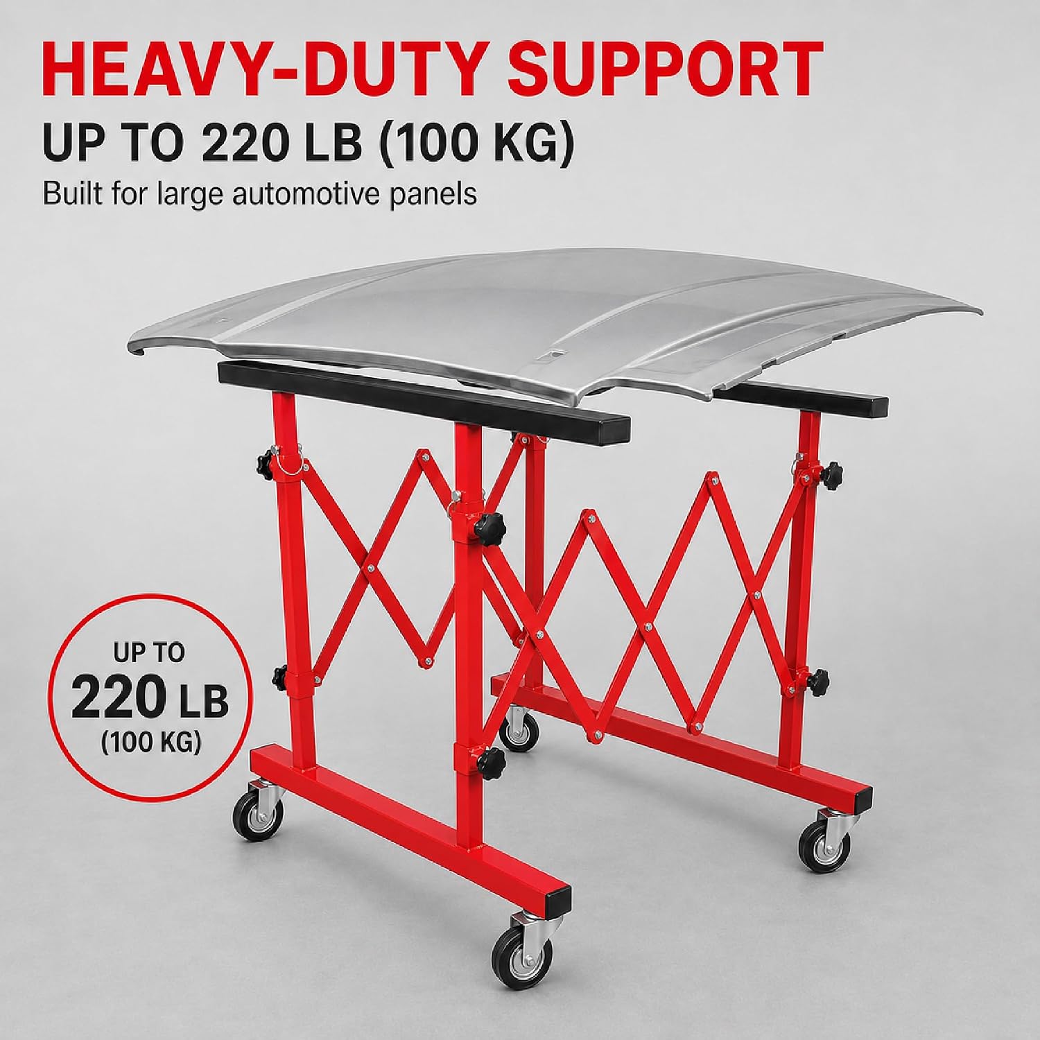 LAUCO Mobile Telescopic Universal Paint Stand - Adjustable Body Extending Mechanical Panel Stand, Automotive Extending Panel Stand, Automotive Body Paint Stand [26497]
