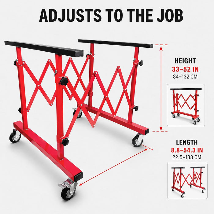 LAUCO Mobile Telescopic Universal Paint Stand - Adjustable Body Extending Mechanical Panel Stand, Automotive Extending Panel Stand, Automotive Body Paint Stand [26497]