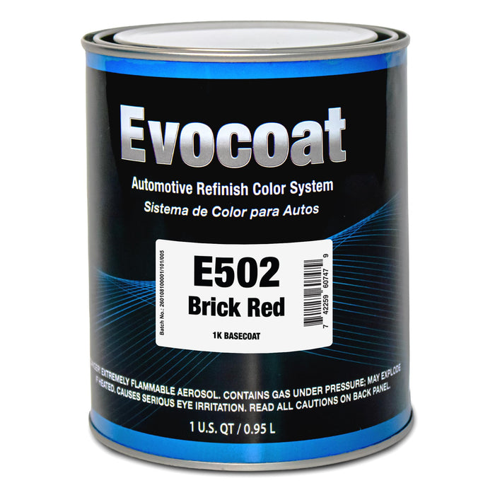 LAUCO Evocoat 1K Base Coat E502 Brick Red QT, (Compatible With PC-1502 1:1 Mix Ratio)