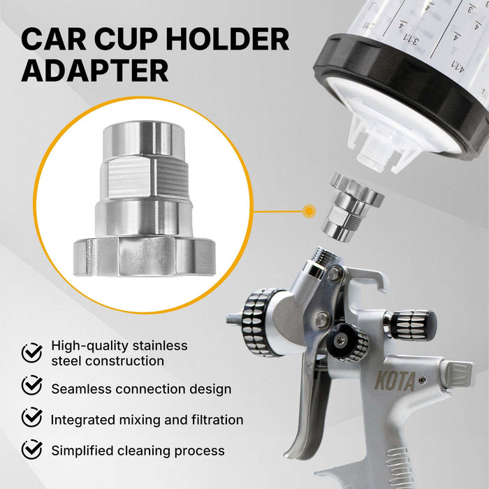 LAUCO Spray Gun Paint System Stainless Steel Compatible with 1.0 System Only and The Disposable Spray Gun Cup Liners and Lid System (Adapter 21) Aftermarket