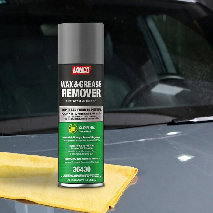 LAUCO Wax & Grease Remover Spray 13 oz, Pack of 6, Automotive Paint Prep Cleaner for Surface Preparation Before Primer, Paint & Clear Coat, Fast-Drying Formula, 36430