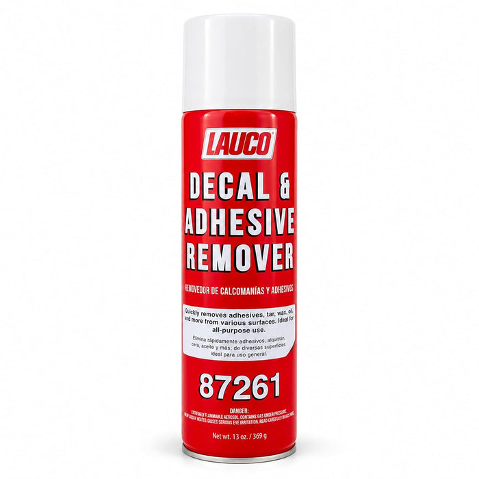 LAUCO Decal & Adhesive Remover – 13 oz Aerosol Spray – Removes Stickers, Tar, Wax, Oil, Bugs, Sap – Safe on Cured Paint, Vinyl & Fabrics – Single & Multi-Pack Options [87261] (1-Pack (13 oz))