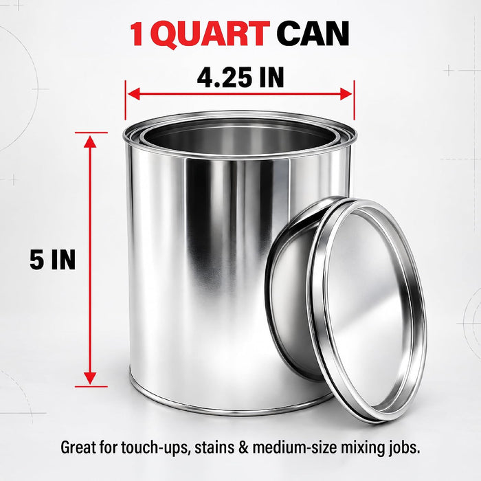 Lauco 3-Pack Metal Paint Cans with Lids, 1 Gallon + 1 Quart + 1 Pint Unlined Storage Containers – Durable Tinplate Buckets for Paint, Solvents, Craft Supplies & DIY Projects 75894