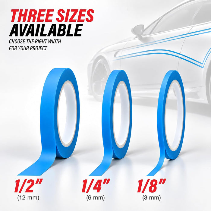 LAUCO 1/4" Fine Line Automotive Pinstriping Masking Tape - Pack of 2-36 Yard Roll 74631
