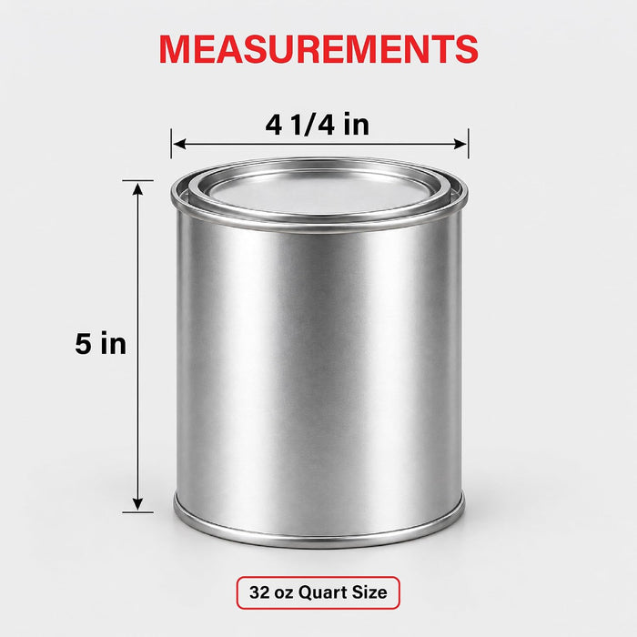 LAUCO Bulk Empty Quart Paint Cans with Lids - Box of 56 - Multi-Purpose Empty Metal 32oz Paint Cans with Lids Set for DIY, Storage and Professional Projects- 9075