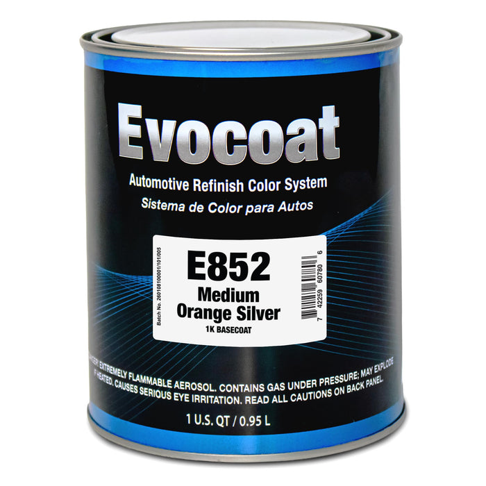 LAUCO Evocoat 1K Base Coat E852 Medium Orange Silver QT, (Compatible With PC-1852 1:1 Mix Ratio)