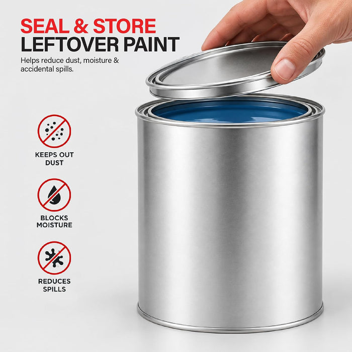 LAUCO Empty Paint Cans with Lids – 128 oz Gallon Metal Paint Cans, 12 Pack, Durable Tin-Plated Steel Containers for Paint, Resin, Adhesives, Stains, Solvents, Crafts & Storage 9077