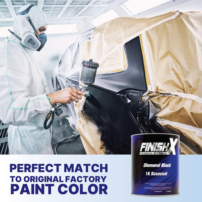FinishX automotive Refinishing Factory color 1k basecoat diamond black mixing ratio 1:1 (QUART) F9545