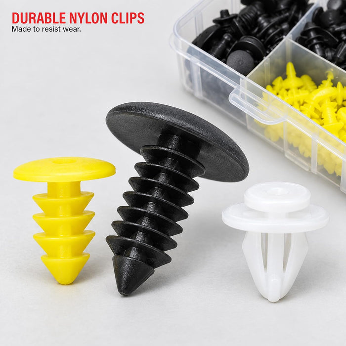 Car Door Trim Panel Clips Kit Set D (620 Pieces) 22 Types of Clips, Bumper Push Fastener Rivet Clips, Expansion Screws Replacement Kit 9054