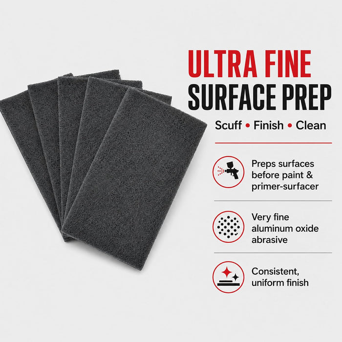 LAUCO 4.5" x 9" Gray (Ultra Fine) General Purpose Scuff Pads, Box of 25 Sheets - Scuffing, Scouring, Sanding, Paint Primer Prep Adhesion Scratch - Surface Preparation Automotive Auto Body