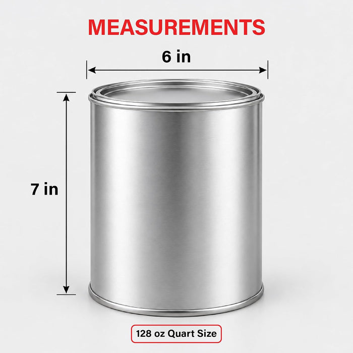 LAUCO Empty Paint Cans with Lids – 128 oz Gallon Metal Paint Cans, 12 Pack, Durable Tin-Plated Steel Containers for Paint, Resin, Adhesives, Stains, Solvents, Crafts & Storage 9077