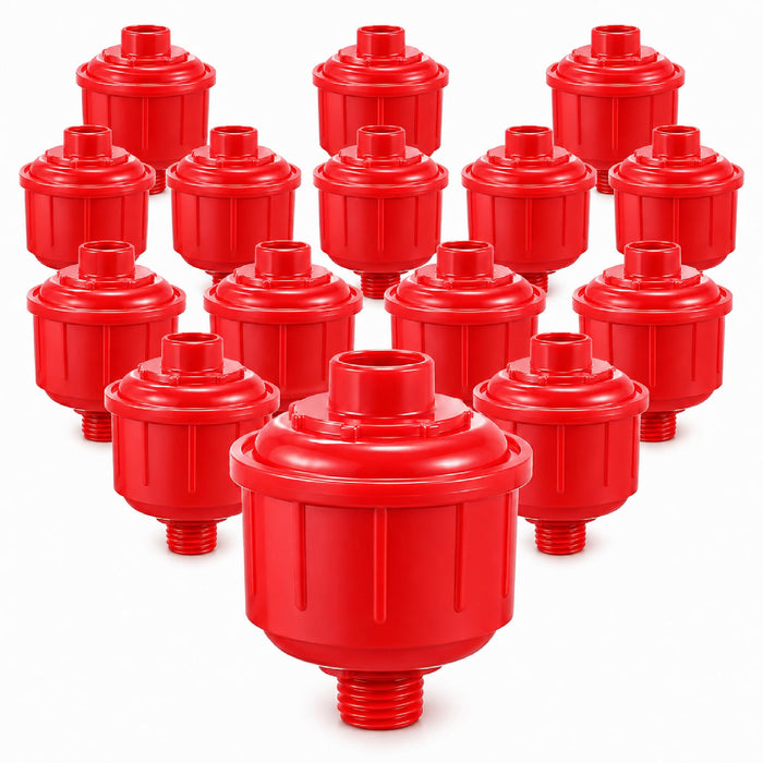 LAUCO Pack of 15 Disposable Mini Air Water Trap Spray Gun Filters with Standard 1/4" Threads - Effectively Removes Moisture Before it Reaches Spray Guns and Air Tools 9040