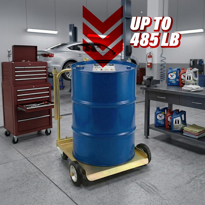 LAUCO Mobile Drum Cart with 13ft Oil Hose – Heavy-Duty Trolley for 55 Gallon Barrel Oil Transfer Systems – Portable Steel Drum Dolly + Reinforced Hose Only (Pump Not Included) (Cart + Hose Kit) 47530