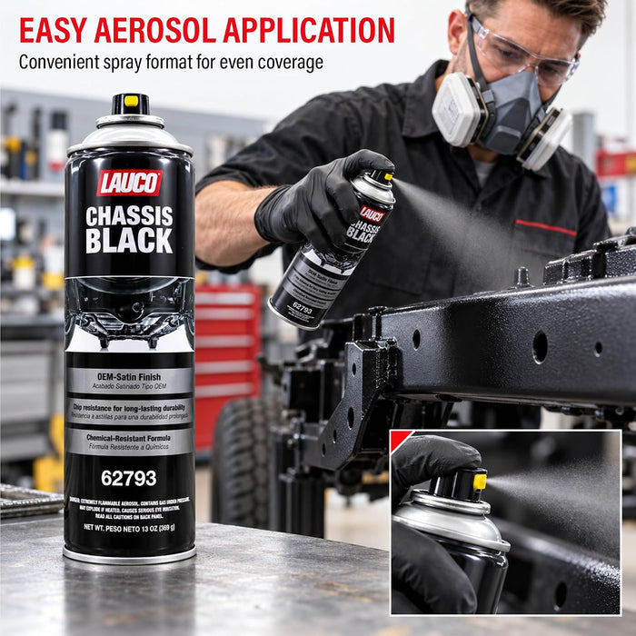 LAUCO Chassis Black 13 Oz, Pack of 6, OEM Satin Finish Coating, 62793