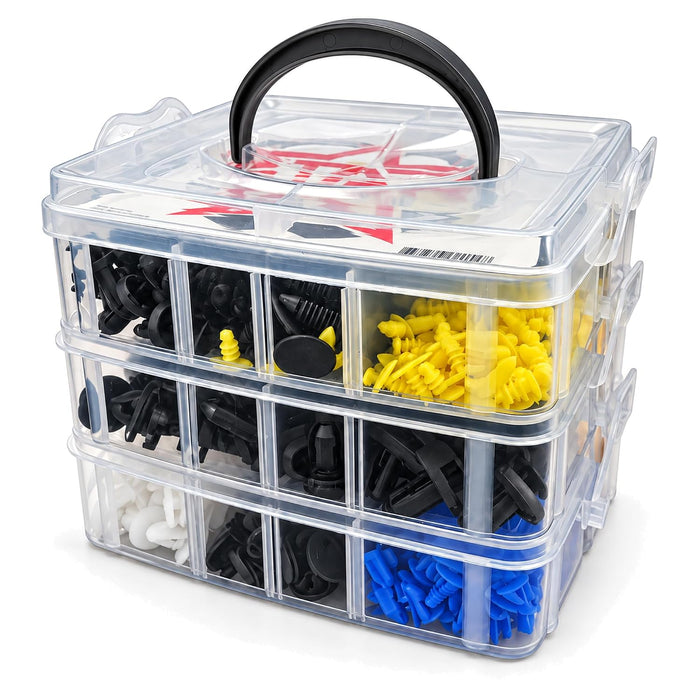 Car Door Trim Panel Clips Kit Set D (620 Pieces) 22 Types of Clips, Bumper Push Fastener Rivet Clips, Expansion Screws Replacement Kit 9054
