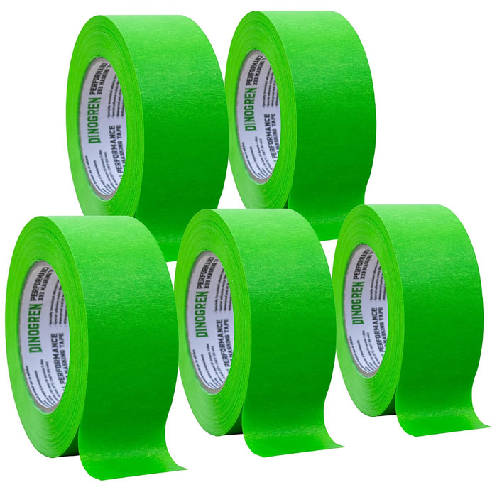 LAUCO DINOGREN Masking Green Tape 2 Inch x 60 Yards, 5 Rolls, Green High Performance Painters Tape, Heat and Water Resistant Tape for Car Painting and Auto Body Refinishing 7767