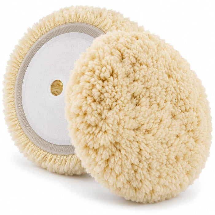 Heavy-Duty Wool Compounding Pad 8 Inch (Hook & Loop) | Professional Buffing and Polishing Pad for Rotary Polisher | Aggressive Cutting, Buffing, and Auto Detailing 8996 8996