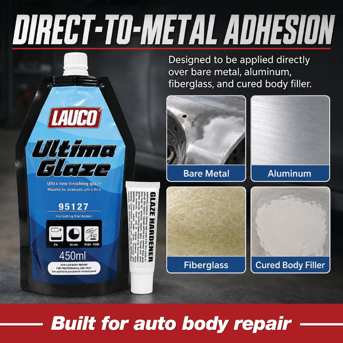 LAUCO Ultima Glaze, Ultra Fine, Self-Leveling Polyester Finishing Glaze with Hardener for Auto Body Repair 95127