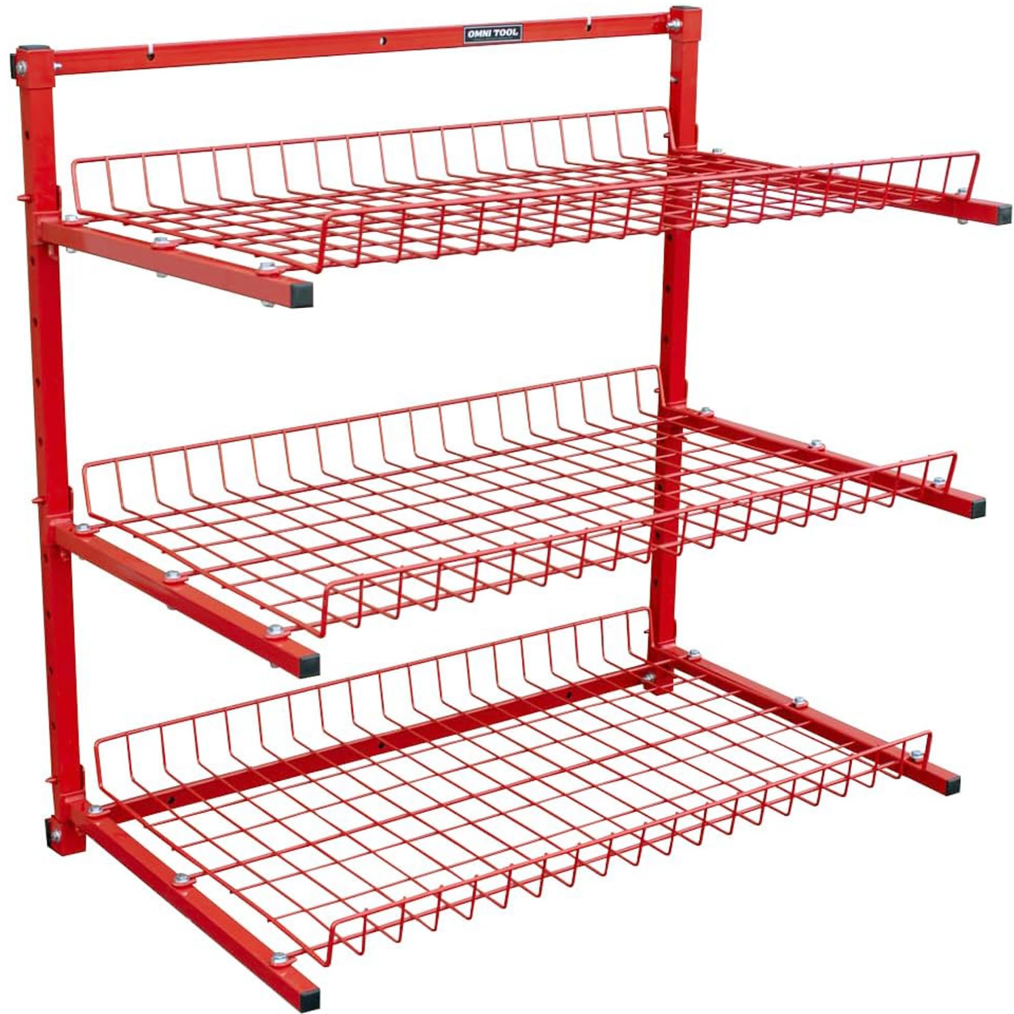 LAUCO Wall Mounted Storage Rack, 3-Level Metal Wall Shelving with Shelf Organizer/Garage Shelving Wall Mounted Heavy Duty [39116]