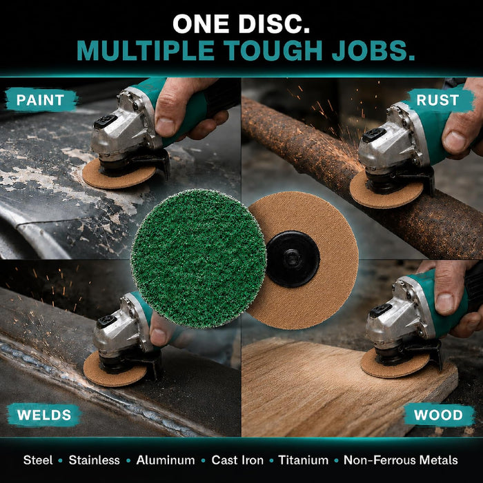 3 Inch 24 Grit Quick Change Grinding Disc Set, 25 Abrasive Discs with Backing Pad,Sanding Discs for Metal, Wood & Surface Preparation