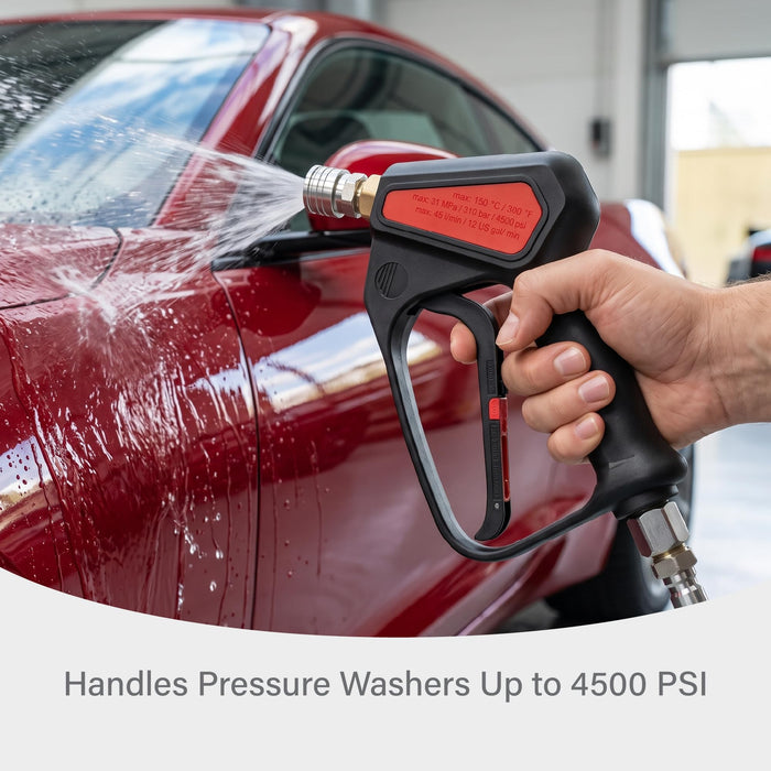 High Pressure Washer Gun with 360° Swivel Inlet, 4500 PSI Pressure Washer Spray Gun, 3/8" Inlet, 1/4" Quick Connect Outlet, Replacement Trigger Gun for Gas & Electric Pressure Washers