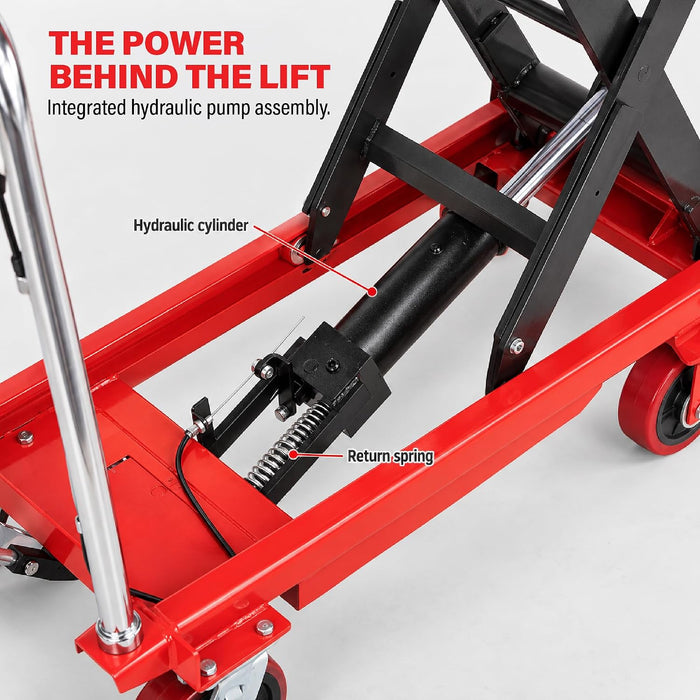 Hydraulic Scissor Lift Cart 770 Lbs, 50-Inch, Double Scissor Lift Table