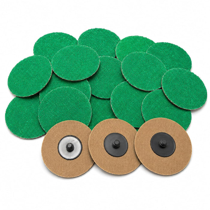 LAUCO 3" Grit 36 Quick-Change Discs 25 PCS per Box - Surface Conditioning DisC/Air Grinder Disc for Surface prep, Paint Stripping, Grinding & Finishing