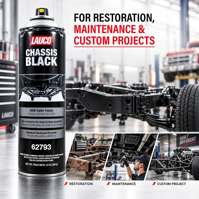 LAUCO Chassis Black 13 Oz, Pack of 2, OEM Satin Finish Coating, 62793