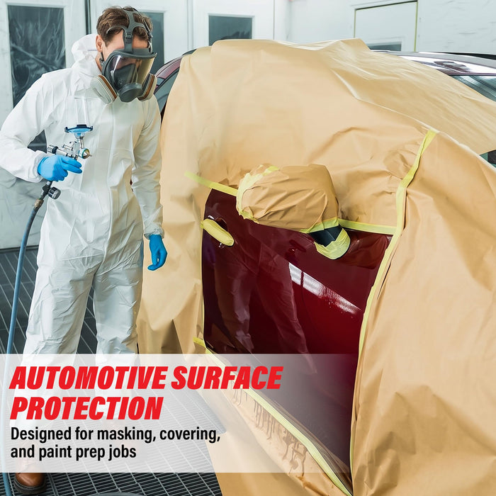 LAUCO Masking Paper Automotive Painters Multi-Purpose 18” x 9000” (750') - Cover Automotive Surface, Packing, Moving, Gift Wrapping, Postal, Shipping, Parcel, Wall Art, Bulletin Boards (2 Rolls)