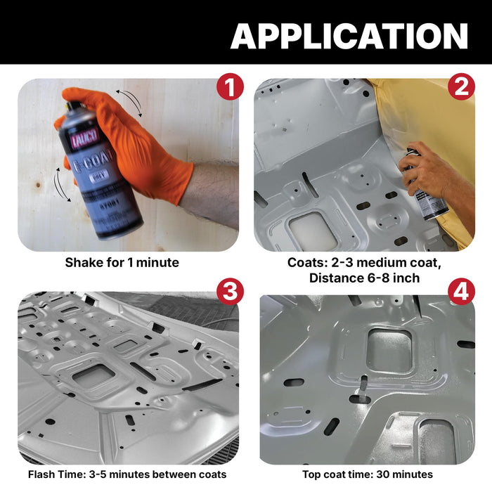 LAUCO E-Coat Gray 11 Oz Aerosol Spray Can – Direct-to-Metal Automotive Paint for Rust Protection, OEM Finish, and Surface Priming (57081)