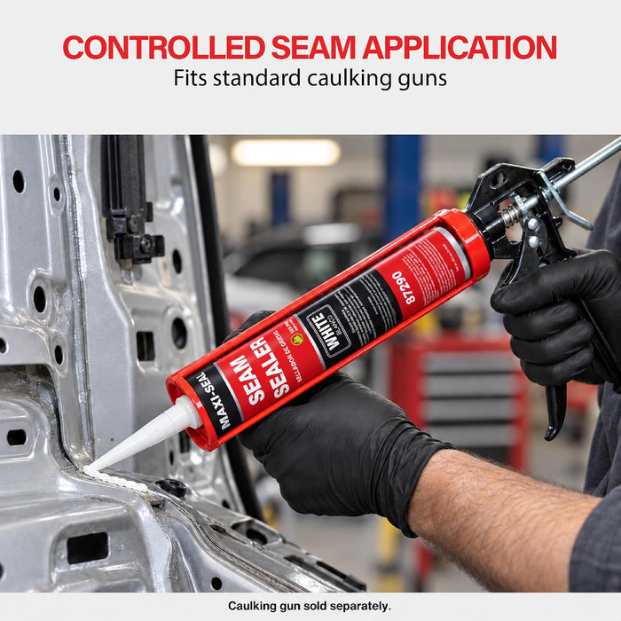 Maxi-Seal Gray Polyurethane Seam Sealer (12-Pack, 10.5oz Tube) | Durable & Flexible Auto Body Joint Compound | Brushable Automotive Filler to Duplicate OEM Finish (87292)